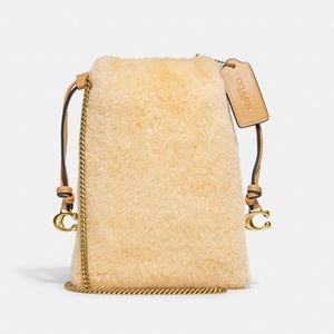 Coach shearling pouch crossbody bag